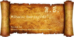 Mihaiu Beriszló névjegykártya
